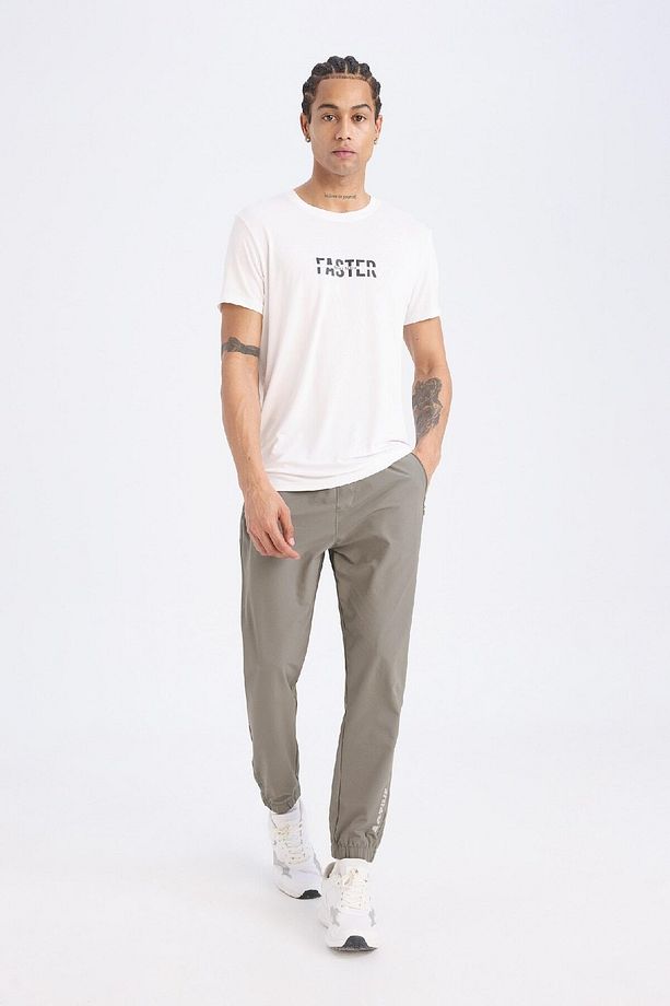 DeFactoFit Slim Fit Dokuma Sporcu Jogger Eşofman Altı Dar Kesim Çift Cepli C1212AX25SP - 7