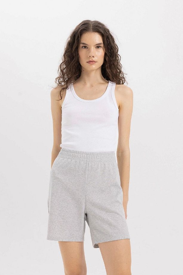 Regular Fit Basic Düz Bermuda Şort U4570azns - 3