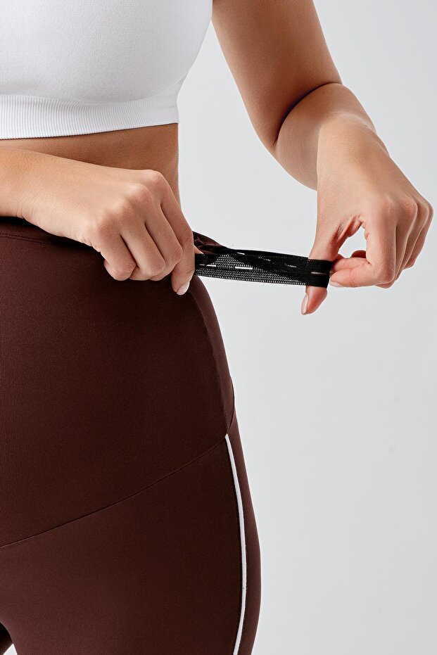 Magas derekú, rugalmas, felszedő kismama leggings - 6