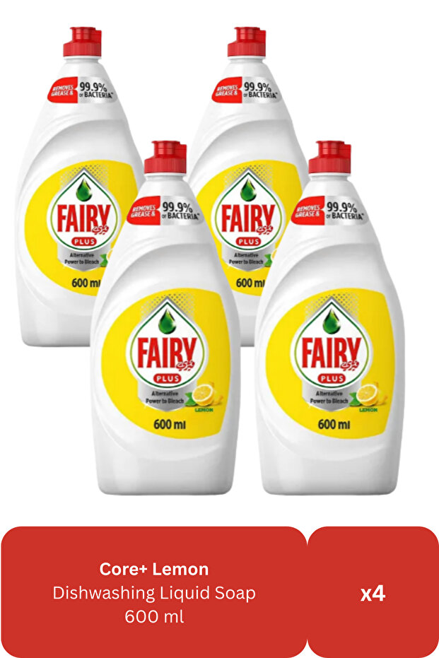 Dishwashing Liquid | Lemon | 600 ml x 4 | Family Value Pack