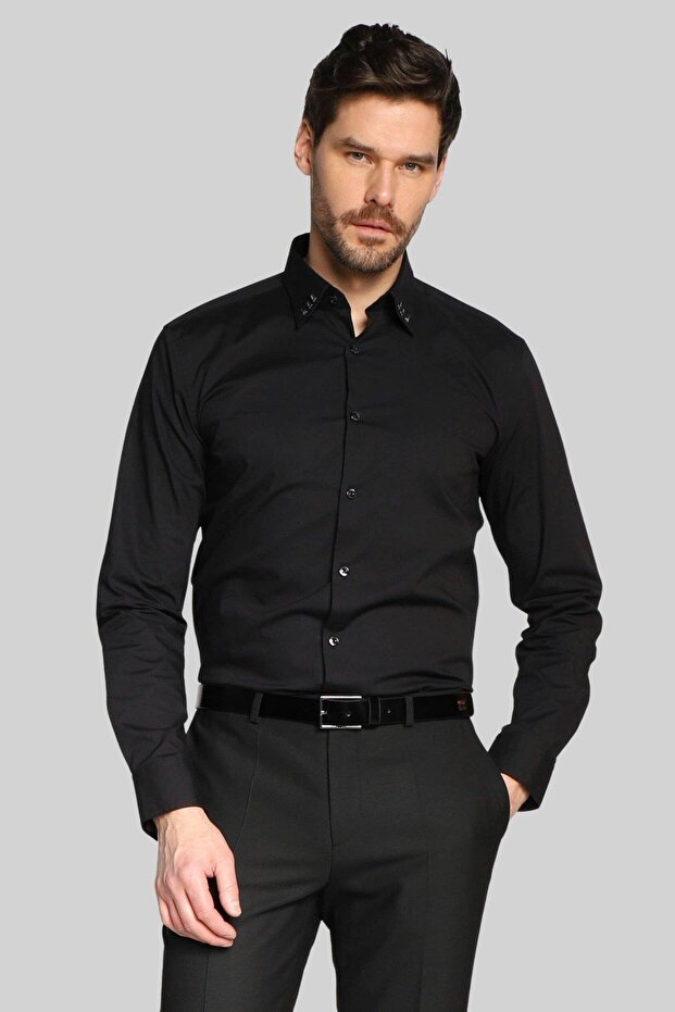 Erkek Regular Fit Gömlek Siyah - 3