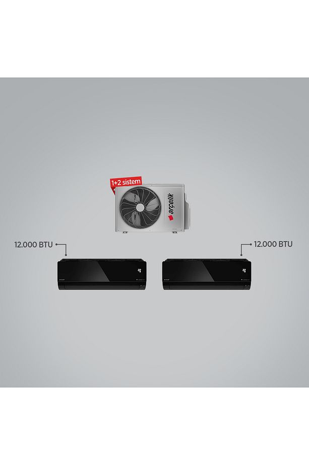 1+2 Multi Ekolojik Inverter Klima - (1 Adet Dış Ünite + 2 Adet 12+12 BTU İç Ünite) / A++ - 1
