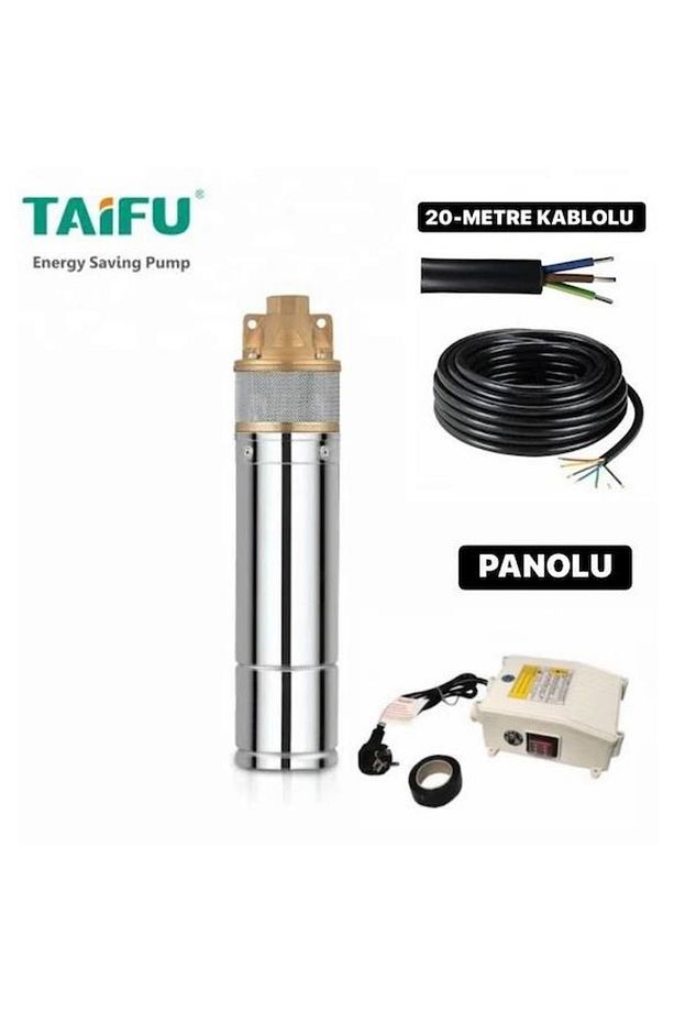 4SKM100 Derin Kuyu 1 Hp 220V 20 Metre Kablo ve Panolu Bakır Sargılı Paket Dalgıç Pompa Seti - 1