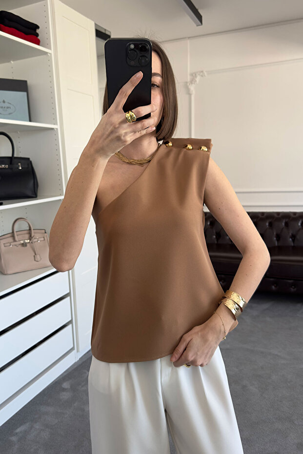 بلوزة تيبوتو - كتف واحد من الجمل - 4