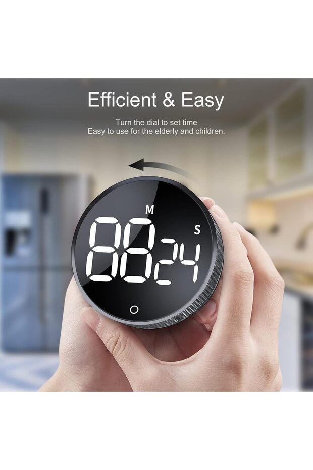 Digital Kitchen Timer, Magnetic Visual Countdown Clock with Large LED Display, for Cooking Baking - 3