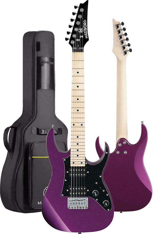 De-150pu-25amp Maple Klavye Hh Yüksek Kaliteli 25w Amfili Elektro Gitar Seti - 5