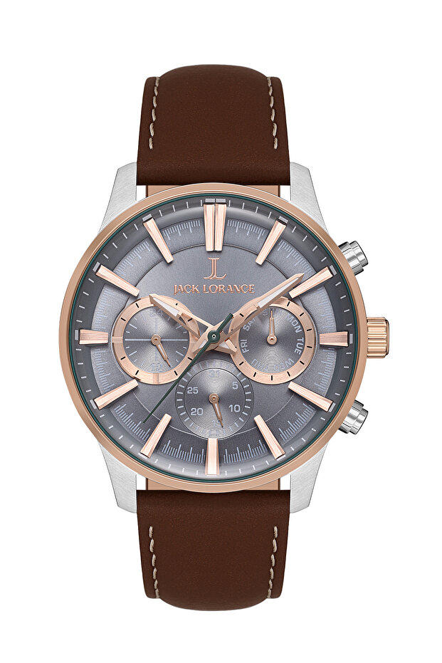 Jls0405904 Gray & Brown Steel Men's Wristwatch