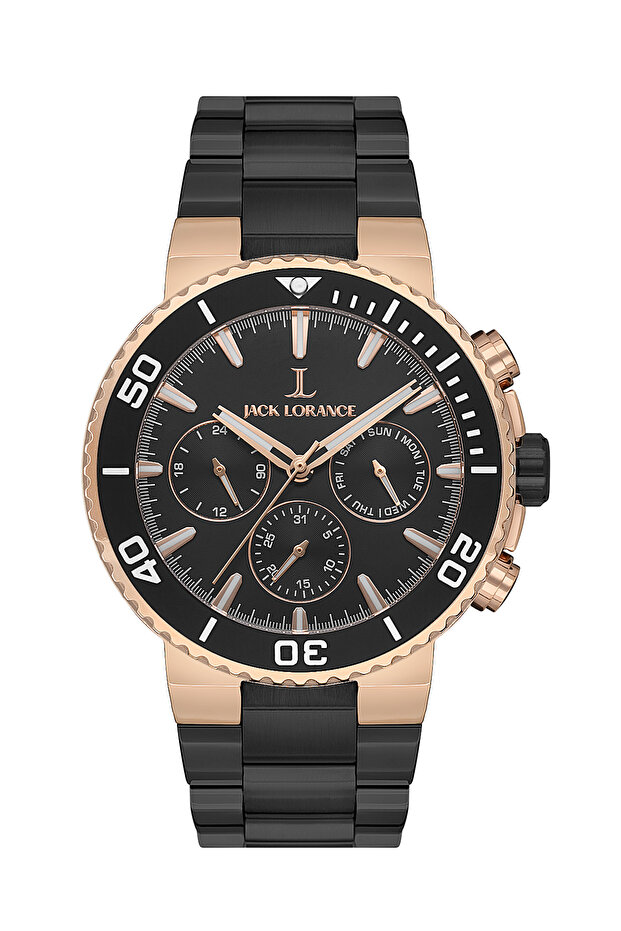 Jls0406202 Black & Rose Steel Men's Wristwatch