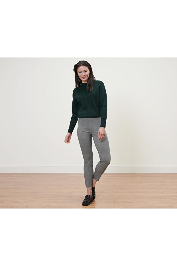 Baskılı Streç Pantolon - 1