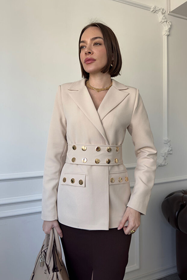 سترة بليزر مميزة - حجرية مع مشابك تثبيت - 5