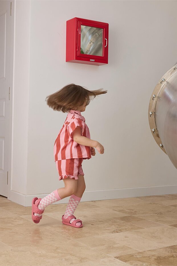 Kiremit Çizgili Poplin Takım - 5