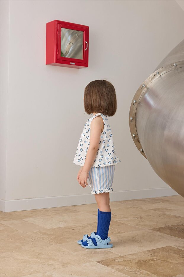 Mavi Puantiyeli Poplin Takım - 6