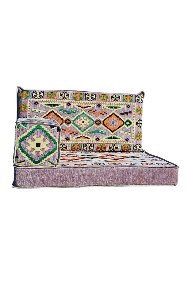 El Yapımı Tek Kişilik Şark Köşesi Sofa– Kilim Desenli Minder Takımı (sünger Dahil) - 5
