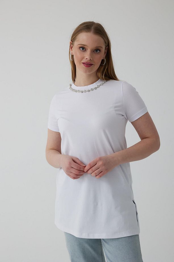 TAŞLI ŞERİTLİ T-SHIRT - 1