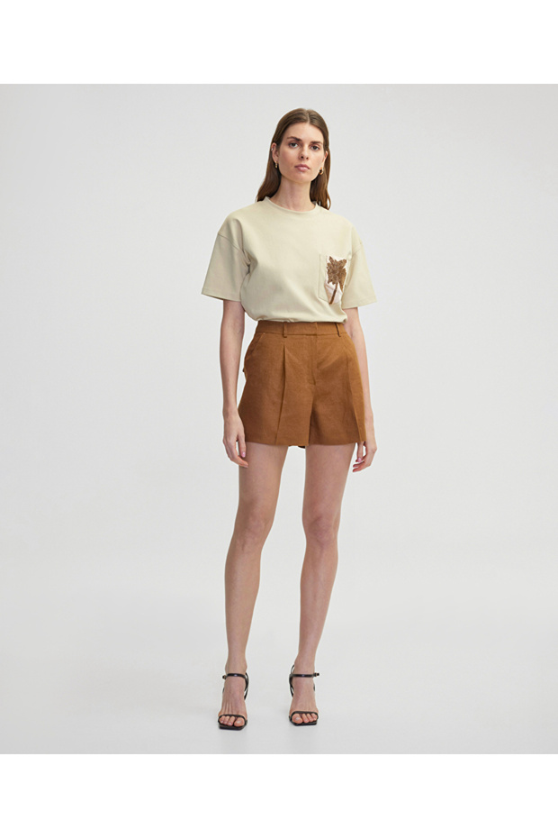 Palmiye işlemeli tişört - 2