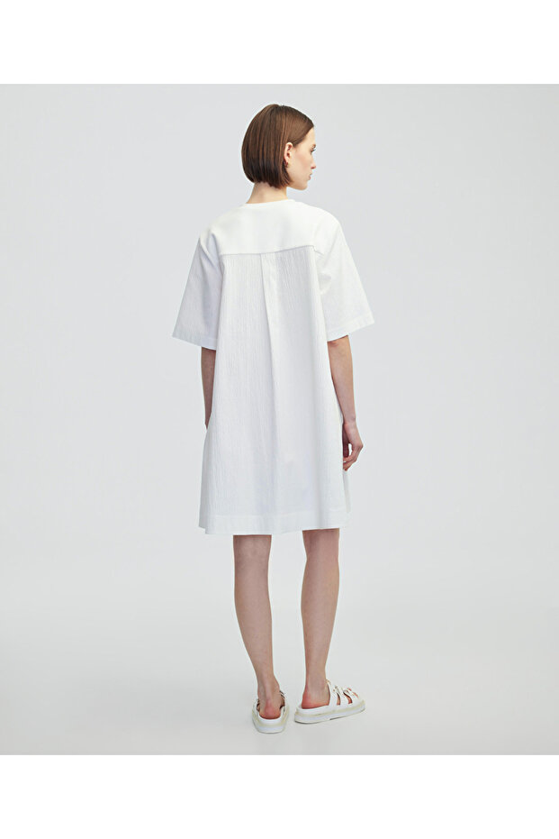 Kumaş mix elbise - 6