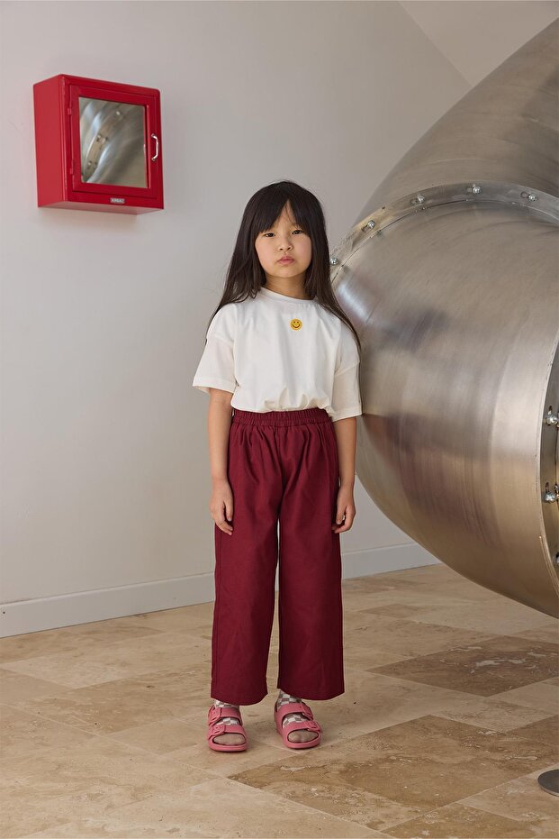 Bordo Baggy Pantolon - 1