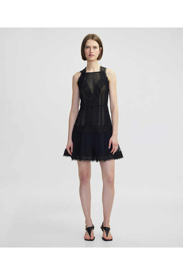 Dantel mix elbise - 1