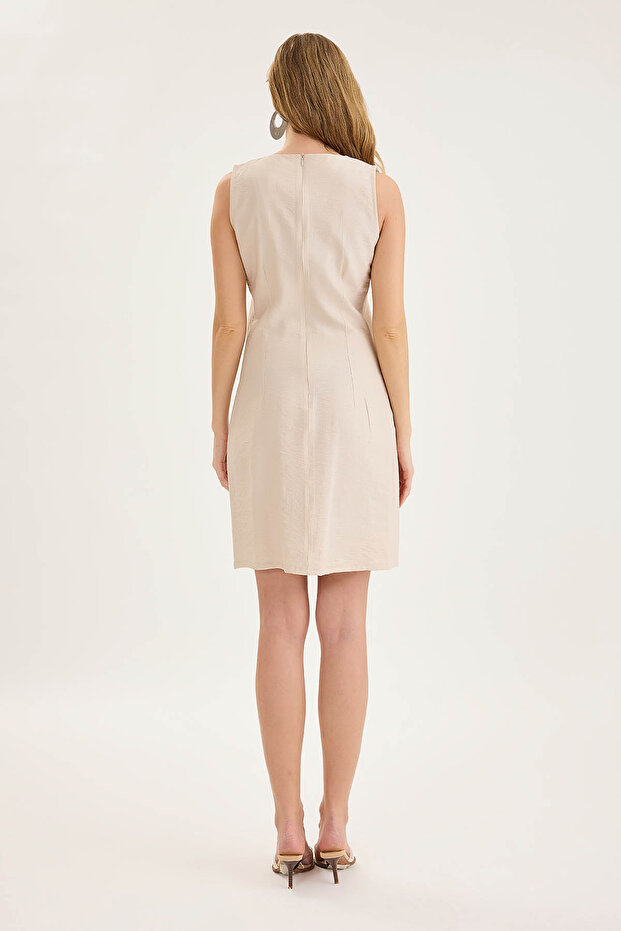 فستان بدون أكمام بفتحة أمامية - 5