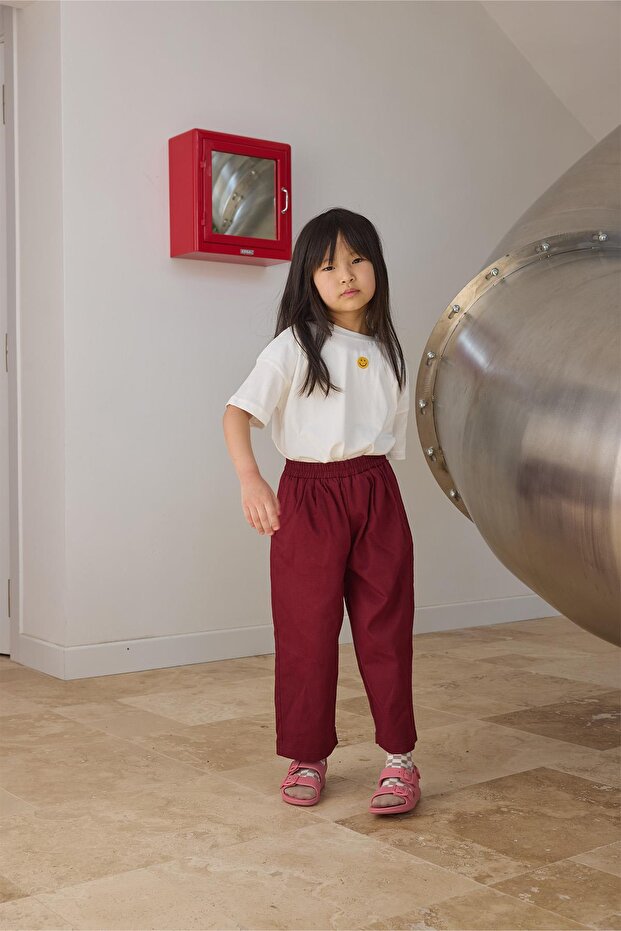 Bordo Baggy Pantolon - 5