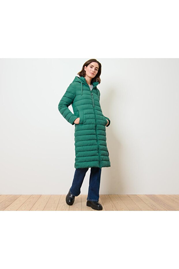 Kapüşonlu Kapitone Manto - 1