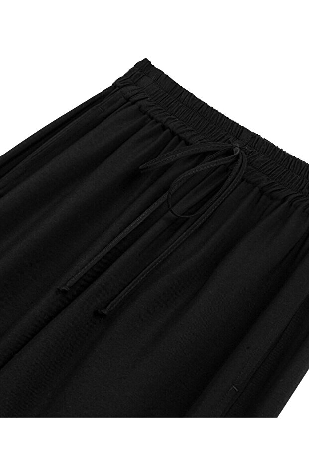 ELASTİK BEL WIDE LEG FİT PANTOLON - 4