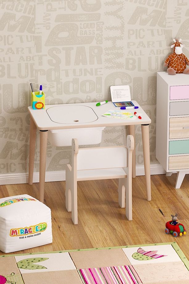 Çocuk Çalışma Masası Ve Sandalye, Aktivite Masası - 4