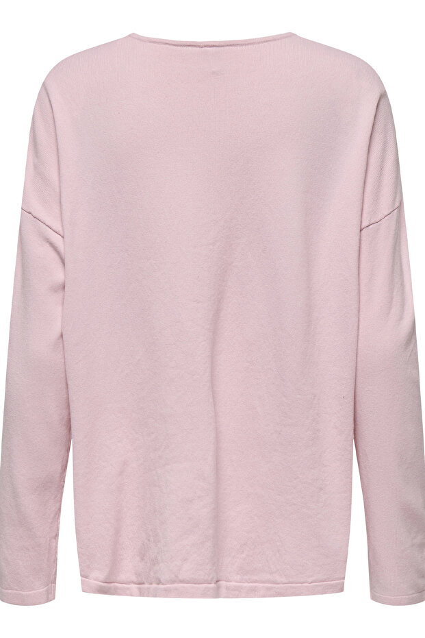 Kadın Oversize V Yaka Basic Kazak - 15340735 - 5