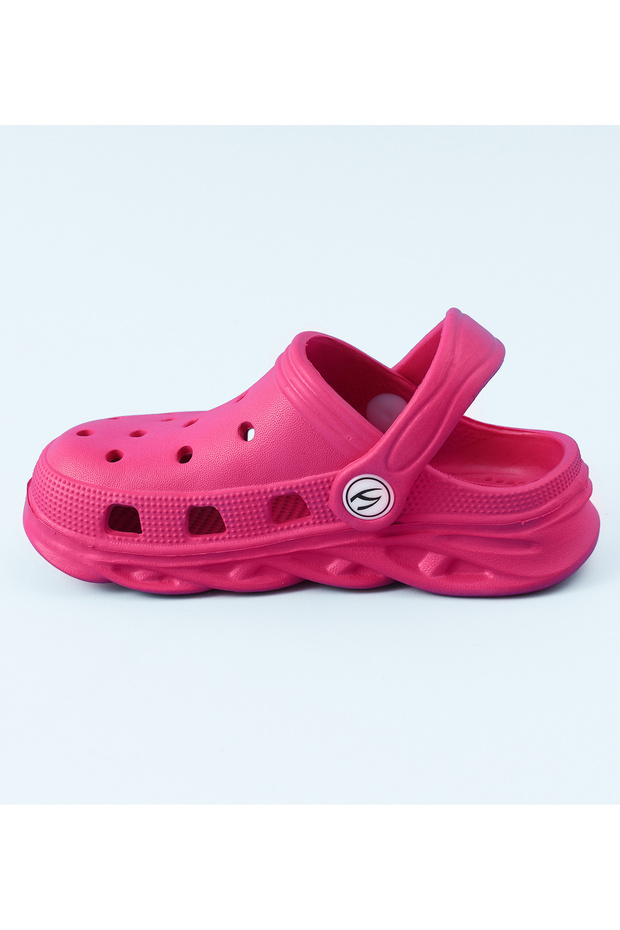 SAPS Rainbow Applique Back Strap Closure Clogs - Dark Pink - 8