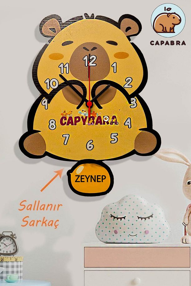 Kapibara Hareketli Sallanan Duvar Saati Kapibara Duvar Saati - 1