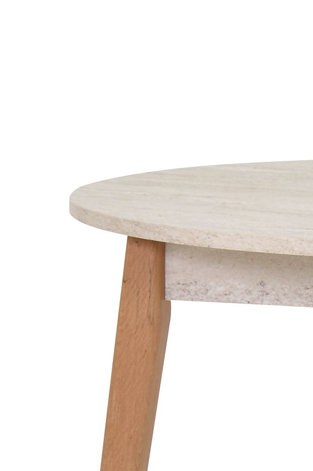 Avanos Yuvarlak Sabit Mdf Traverten Mutfak Masası - Q90 Cm - 3