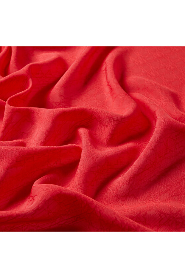 Dört Mevsim Nar Çiçeği Monogram Şal - 3