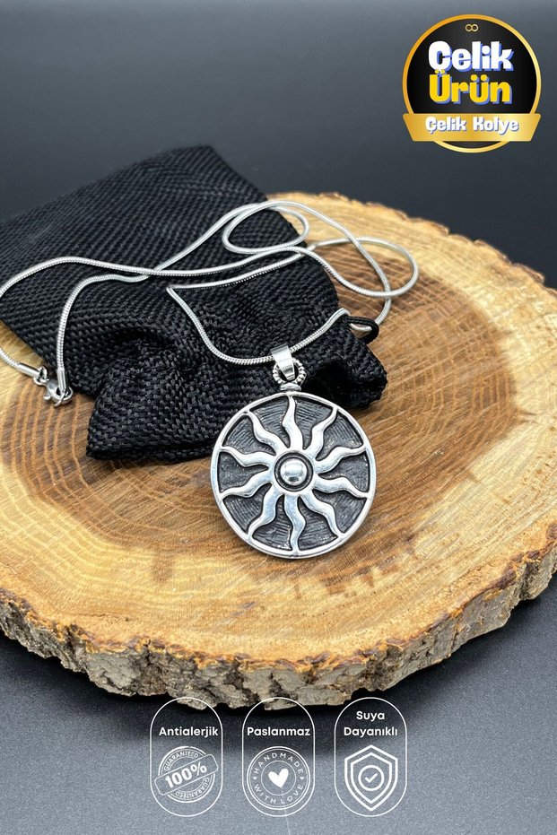 Stainless Tarnish Silver Color Steel Yeast Sun 316L Snake Chain Unisex Steel Necklace