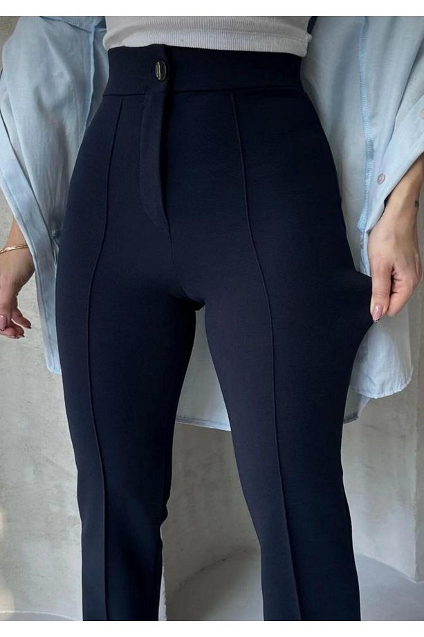 Ön Çımalı Yüksek Bel Esnek Palazzo Pantalon - 1
