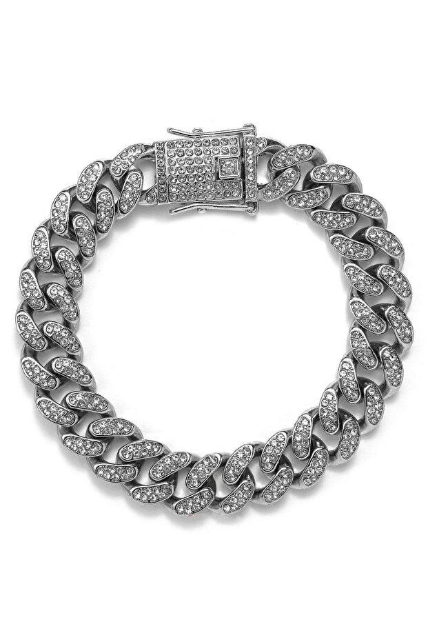 12 Mm. 17.5 Cm. Thick Stone Alloy Women's Bracelet Er02By