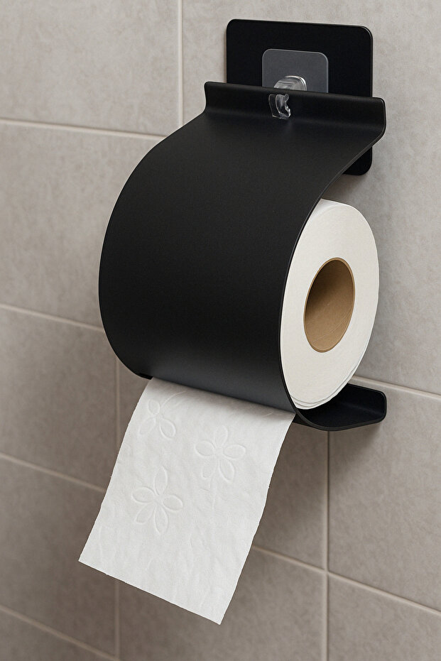 Yapışkanlı Metal Tuvalet Kağıtlığı | WC Kağıtlık ve Tuvalet Kağıdı Askısı - 1