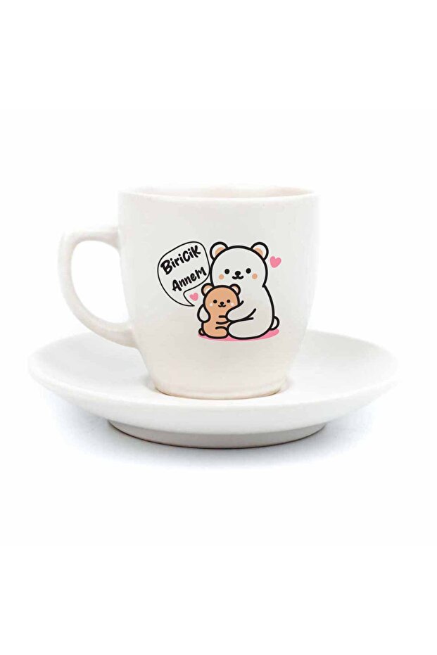 My Unique Mother! Cream Turkish Coffee Cup - Mother's Day Gift Turkish Coffee Cup