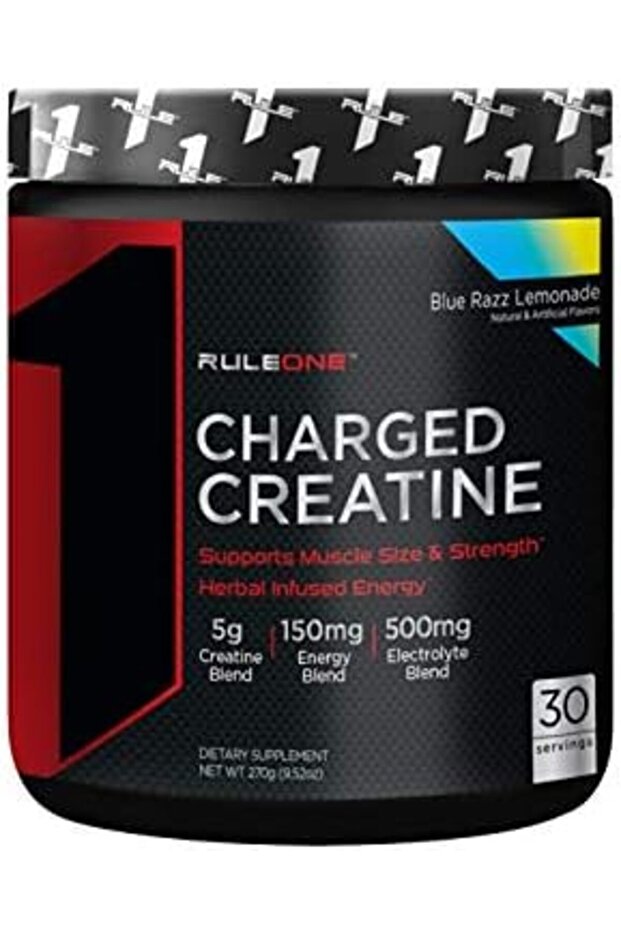 Rule One 1 Charged Creatine for Energy and Performance Support | Blue Razz Lemonade | Dietary Supple