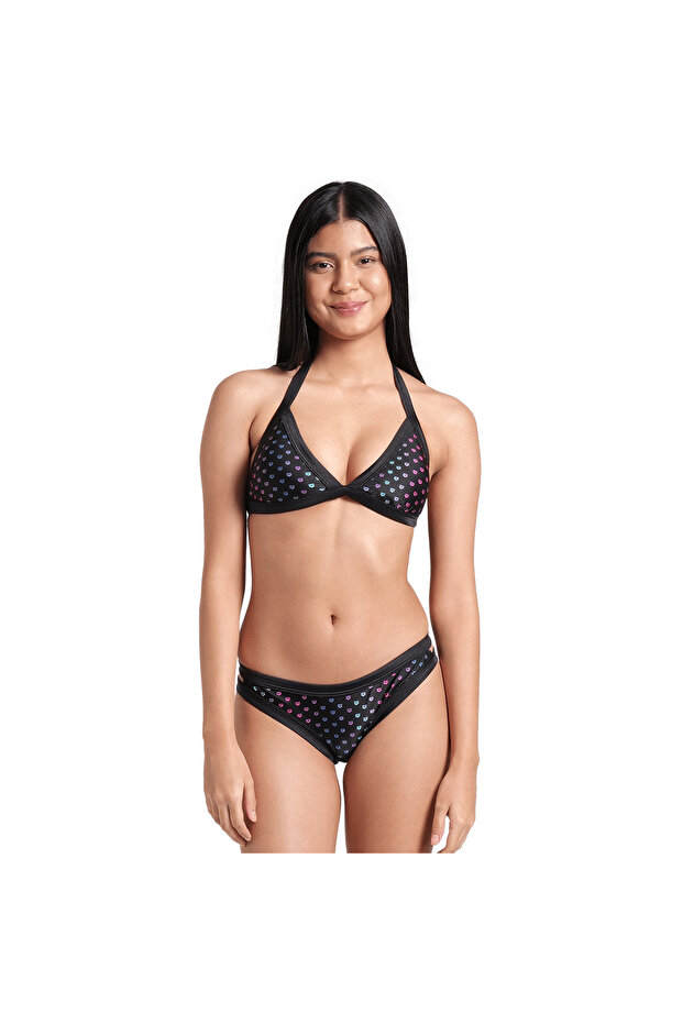 Rainbow Monogram Women's Black Swimming Bikini 007079515