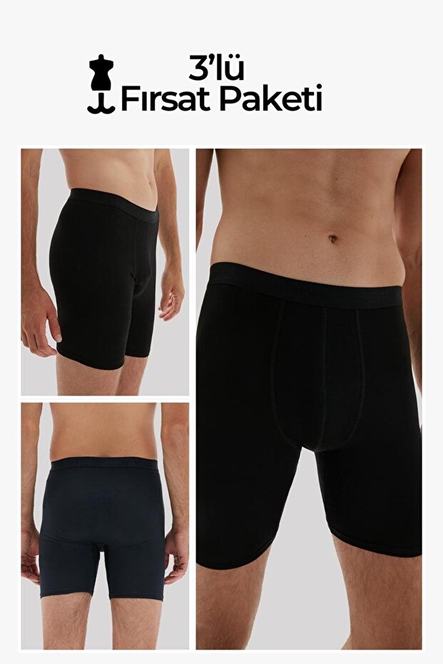 'Zen the Sexy' - Weweus 3 Pcs Black Men's Bamboo Boxers
