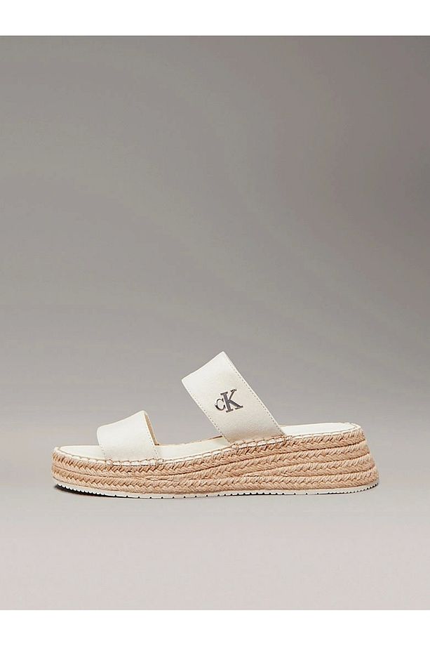Kadın Tuval Platform Espadril Sandalet - 7