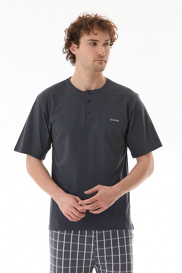 Ekose Desenli Pijama Takımı - 3