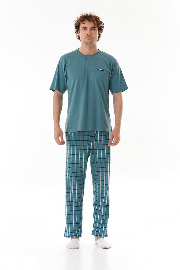 Ekose Desenli Pijama Takımı - 7