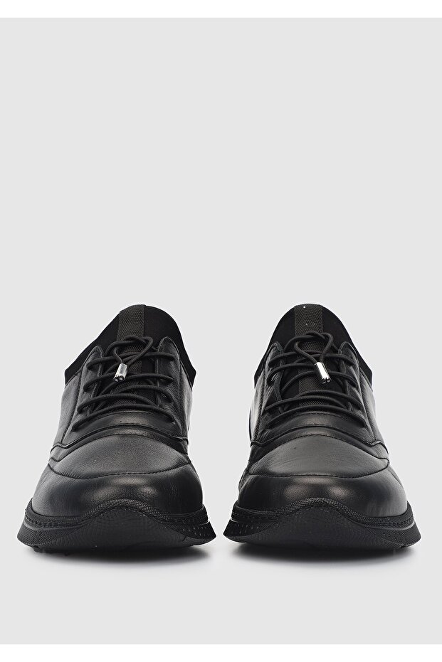 Siyah Deri Kadın Ayakkabı - 3