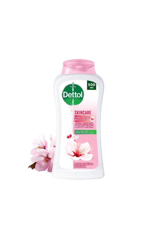 Dettol Skincare Shower Gel & Body Wash, Rose & Sakura Blossom Scent, 500ml