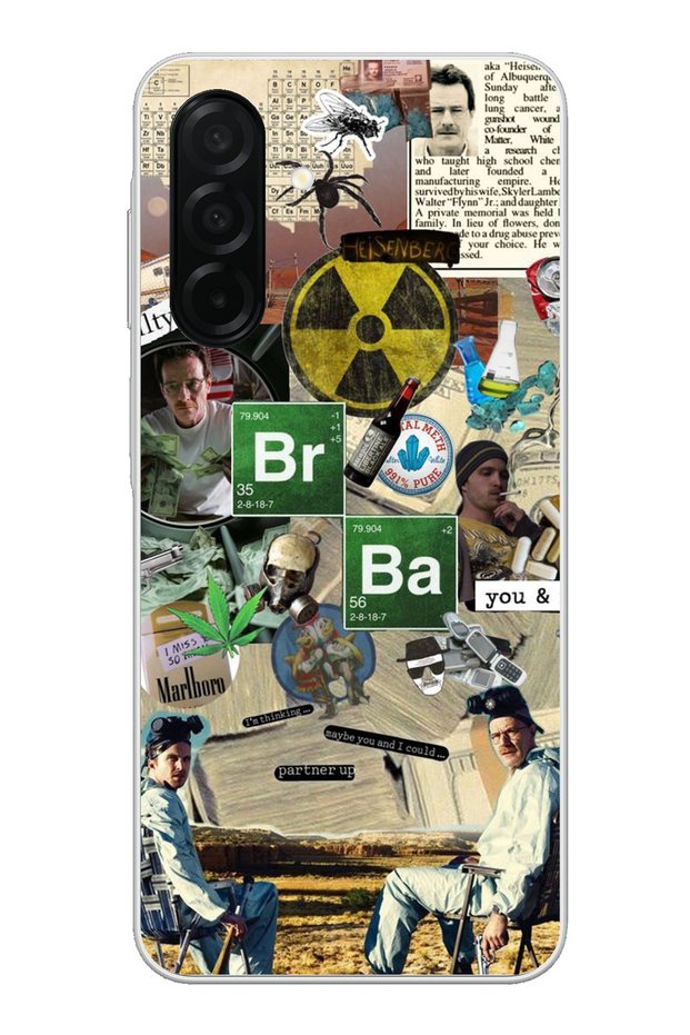Samsung Galaxy A26 Compatible Breaking Bad Collage Transparent Silicone Case
