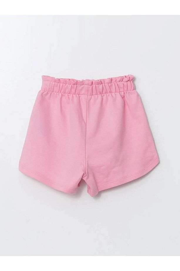 LCW baby Pembe Düz Bağcıklı Kız Çocuk Şort - 2