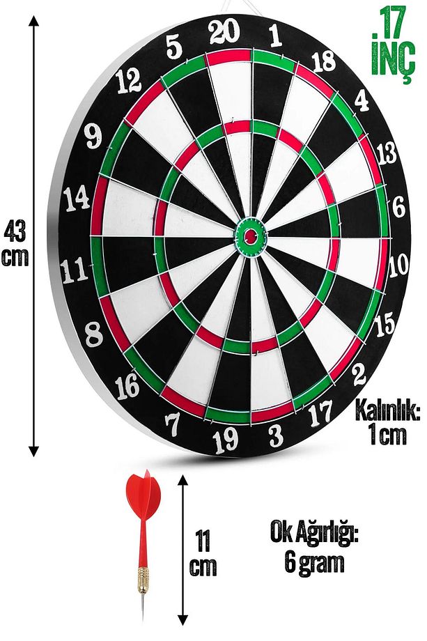 Eğlenceli Oyun 6 Oklu Dart Seti Magnet Ok Atma Dartboard Hedef Tahtası - 8