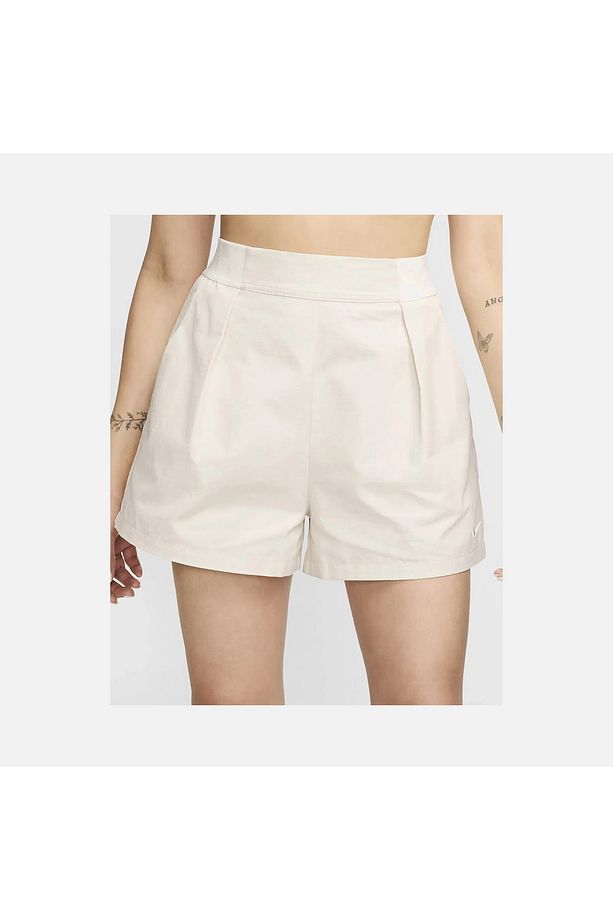 NSW Collection 3" Trouser Short yüksek bel %100 pamuklu Kadın bej pantalon şort FN2167-104 - 2