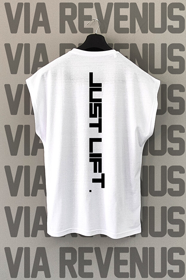 Just Lift Gym Back Printed Zero Sleeve Crew Neck Sports Tshirt